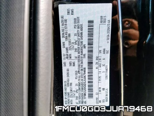 1FMCU0GD3JUA79468 фото 2