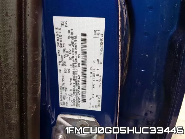 1FMCU0GD5HUC33446 фото 2