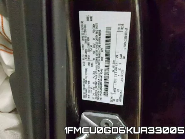 1FMCU0GD6KUA33005 фото 2