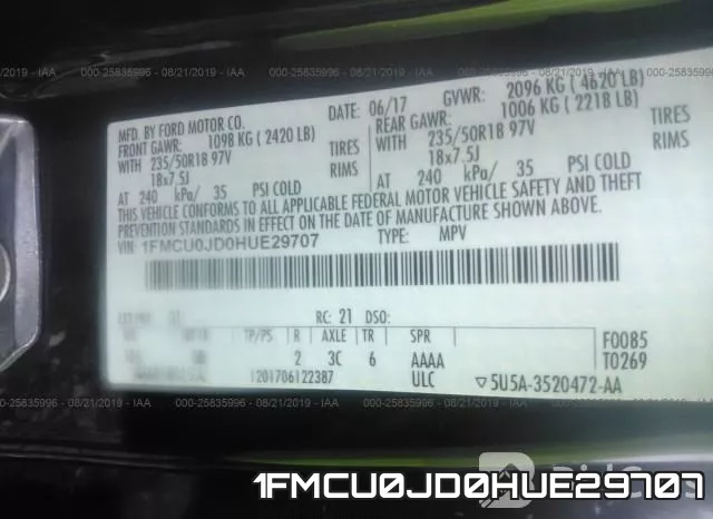 1FMCU0JD0HUE29707 фото 10