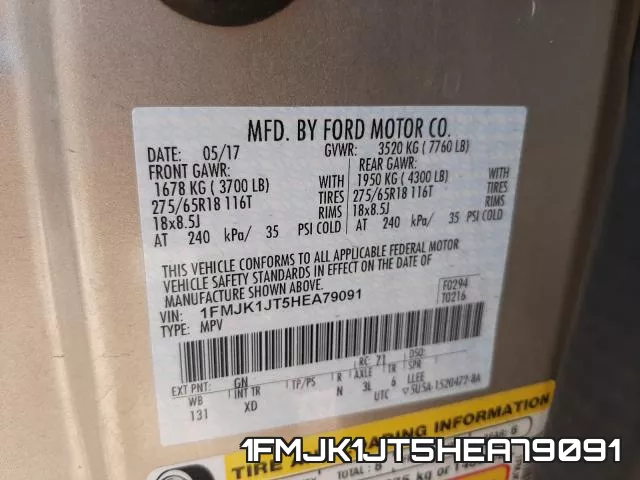 1FMJK1JT5HEA79091 фото 2