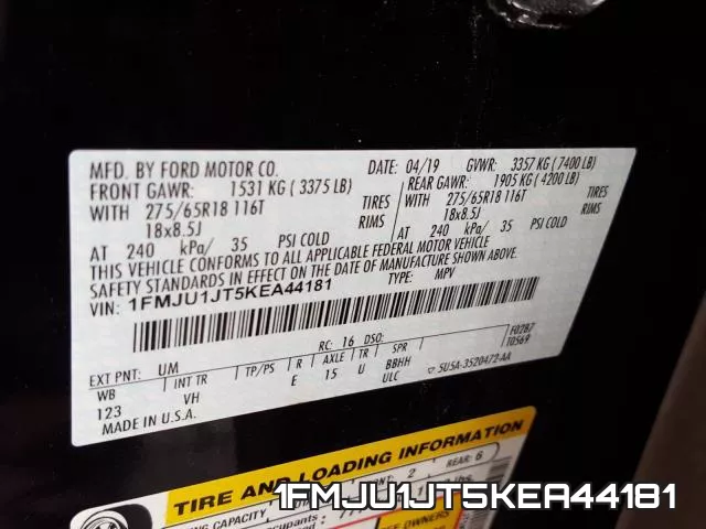 1FMJU1JT5KEA44181 фото 2
