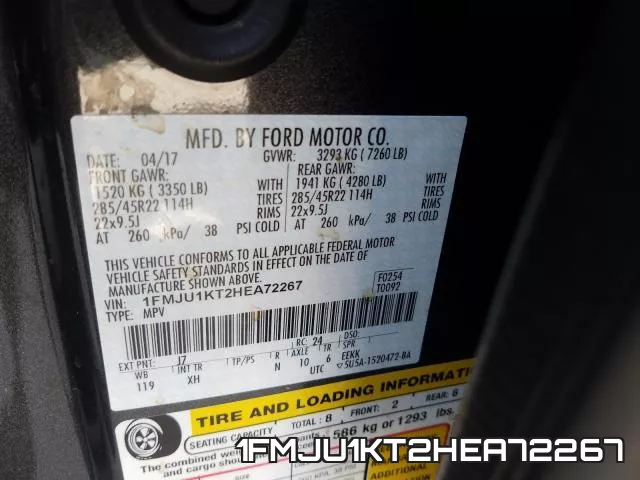 1FMJU1KT2HEA72267 фото 2