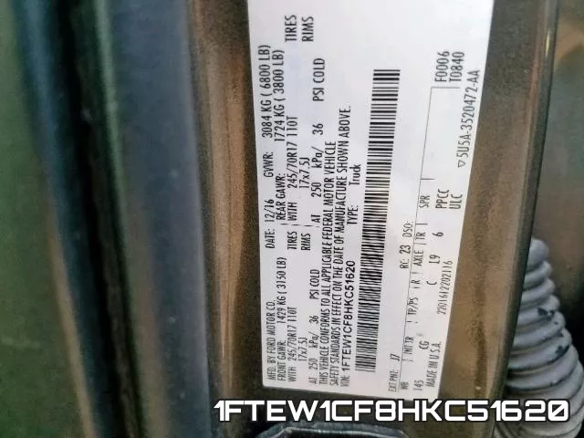 1FTEW1CF8HKC51620 фото 2