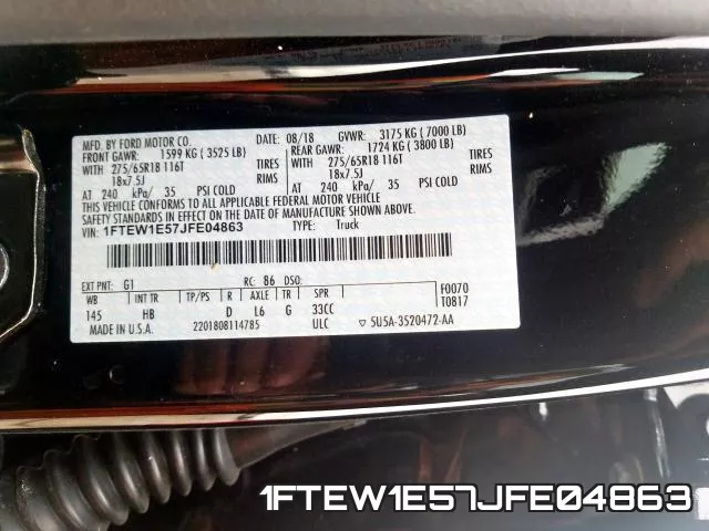 1FTEW1E57JFE04863 фото 2