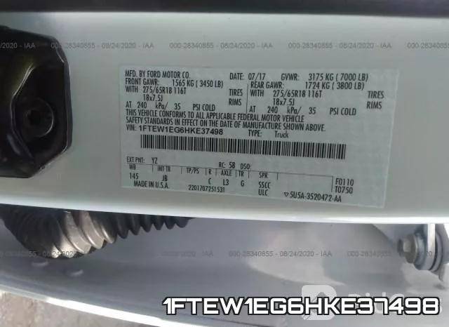 1FTEW1EG6HKE37498 фото 10