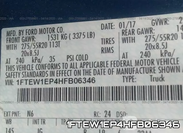 1FTEW1EP4HFB06346 фото 10