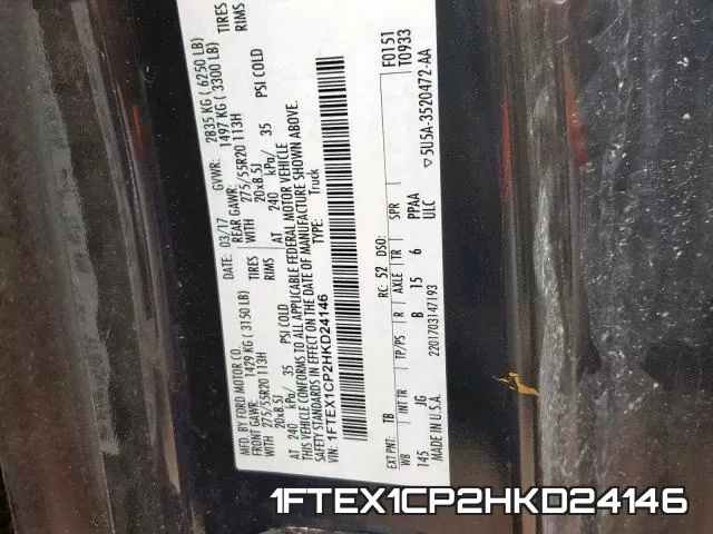 1FTEX1CP2HKD24146 фото 2