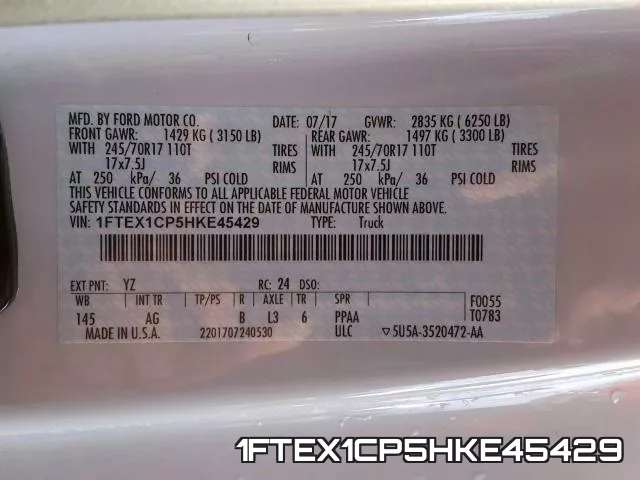 1FTEX1CP5HKE45429 фото 2