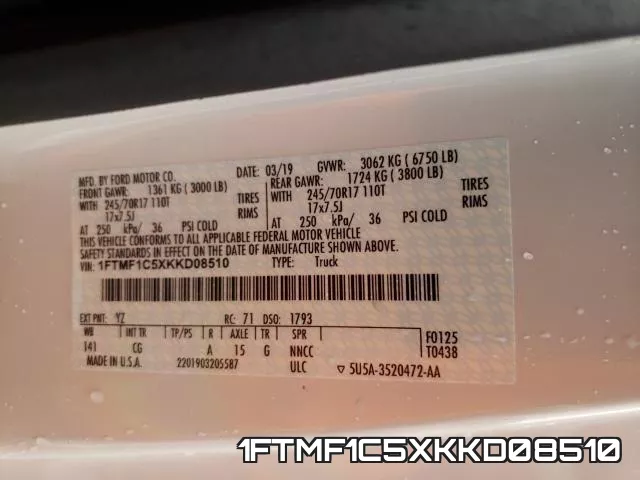 1FTMF1C5XKKD08510 фото 2