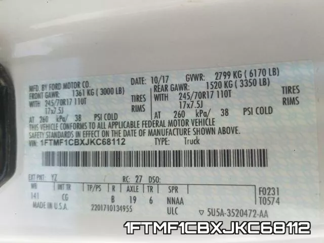 1FTMF1CBXJKC68112 фото 2