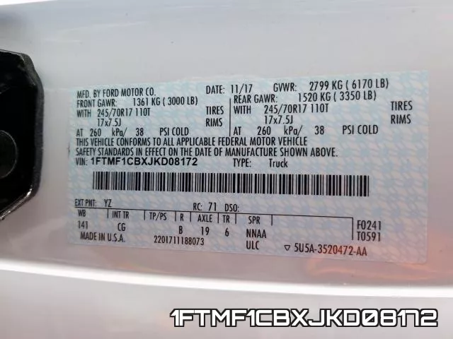 1FTMF1CBXJKD08172 фото 2