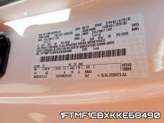 1FTMF1CBXKKE68490 фото 2