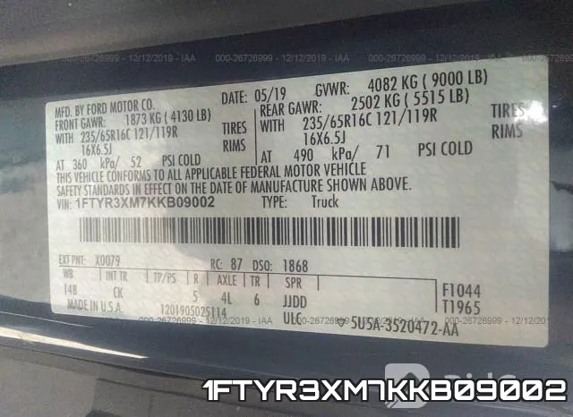 1FTYR3XM7KKB09002 фото 10