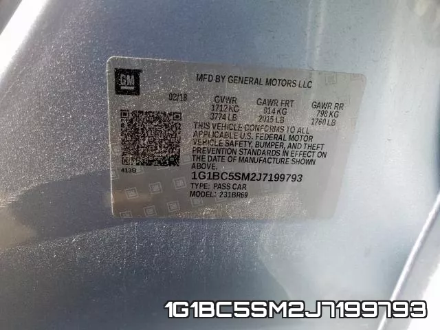 1G1BC5SM2J7199793 фото 2
