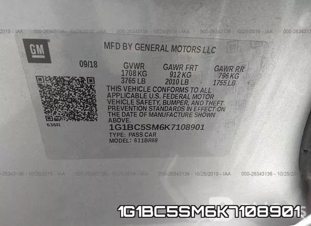 1G1BC5SM6K7108901 фото 10