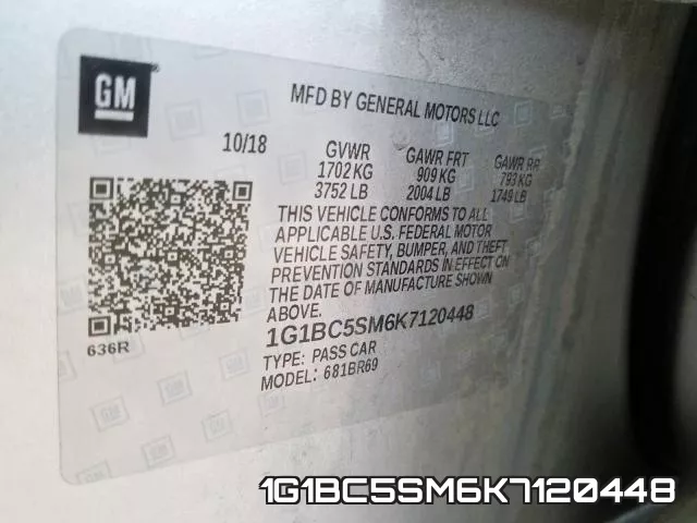 1G1BC5SM6K7120448 фото 2