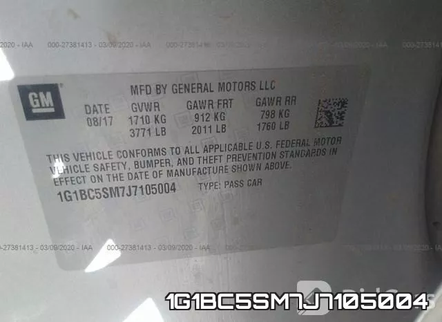 1G1BC5SM7J7105004 фото 10