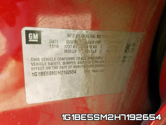 1G1BE5SM2H7192654 фото 2