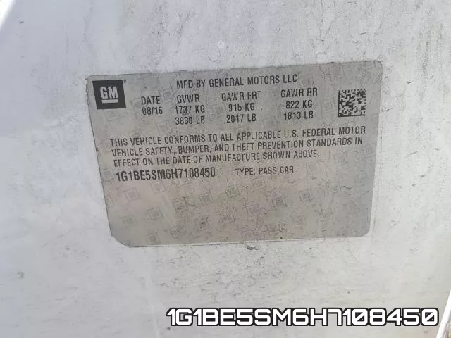 1G1BE5SM6H7108450 фото 2