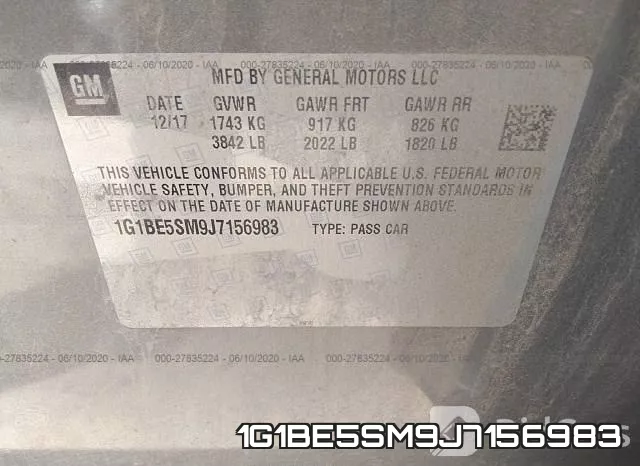 1G1BE5SM9J7156983 фото 10