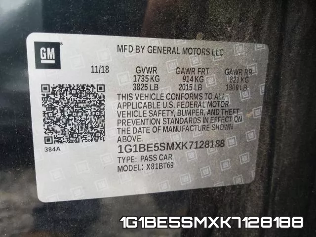 1G1BE5SMXK7128188 фото 2