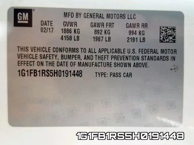 1G1FB1RS5H0191448 фото 2