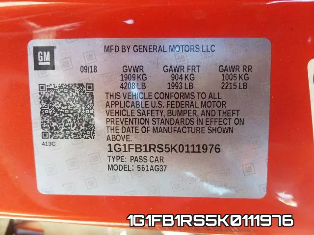 1G1FB1RS5K0111976 фото 2