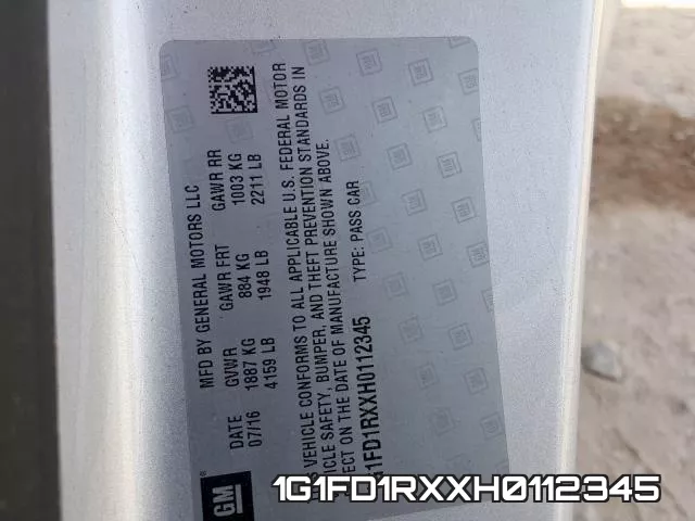 1G1FD1RXXH0112345 фото 2