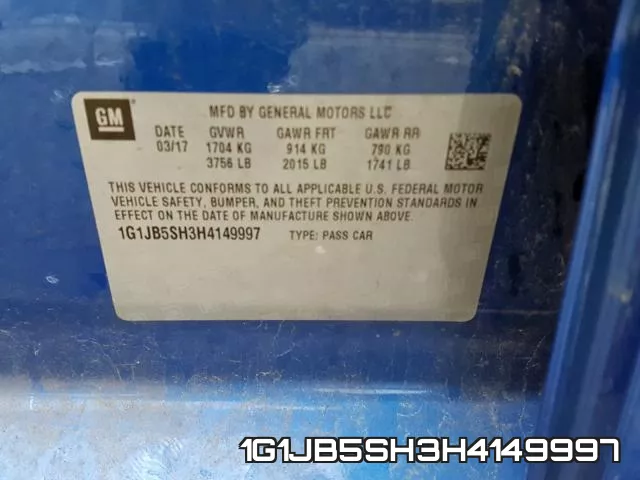 1G1JB5SH3H4149997 фото 2