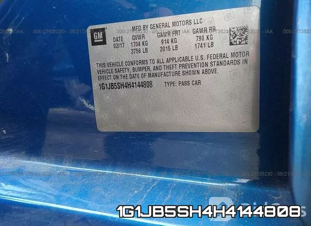 1G1JB5SH4H4144808 фото 10