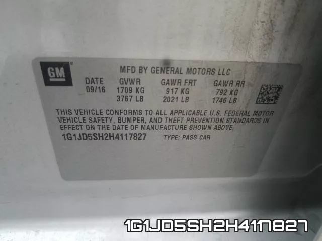 1G1JD5SH2H4117827 фото 2