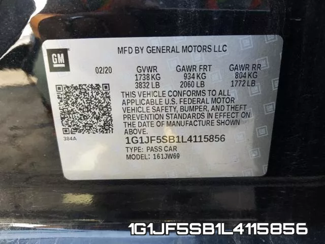 1G1JF5SB1L4115856 фото 2