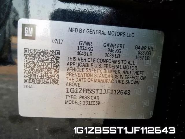 1G1ZB5ST1JF112643 фото 2