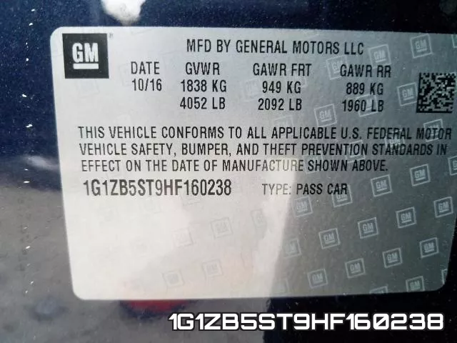 1G1ZB5ST9HF160238 фото 2
