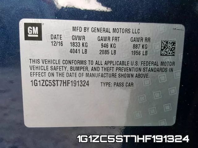 1G1ZC5ST7HF191324 фото 2