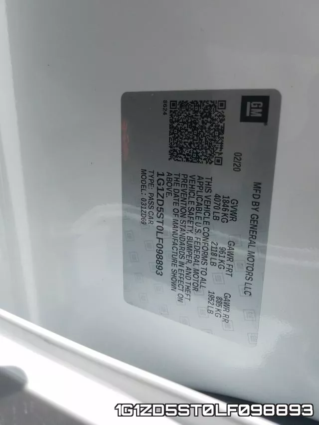 1G1ZD5ST0LF098893 фото 2