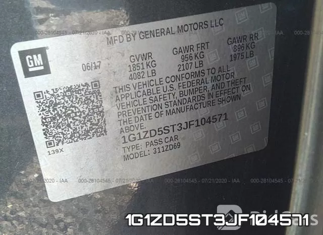 1G1ZD5ST3JF104571 фото 10