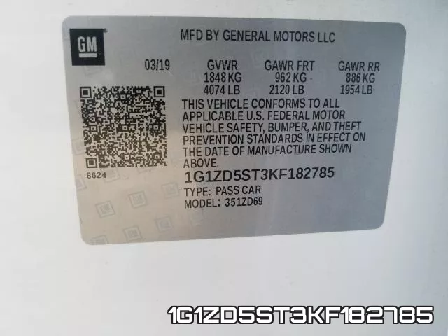 1G1ZD5ST3KF182785 фото 2