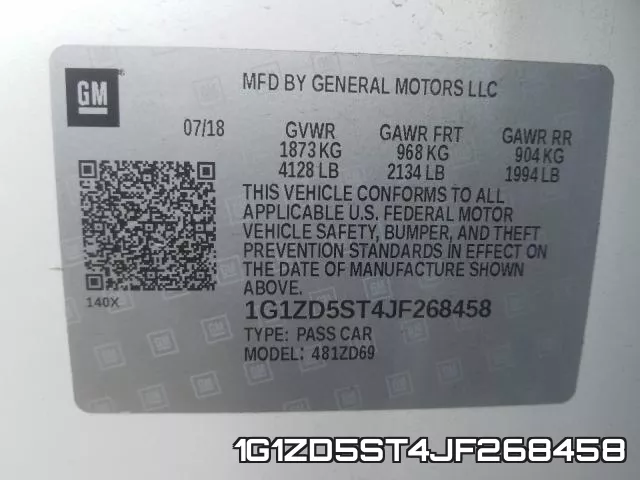 1G1ZD5ST4JF268458 фото 2