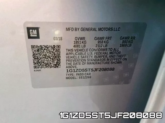 1G1ZD5ST5JF208088 фото 2