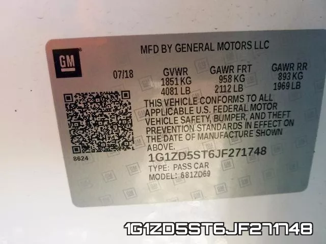 1G1ZD5ST6JF271748 фото 2