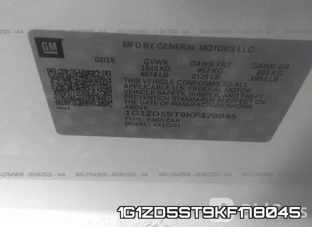 1G1ZD5ST9KF178045 фото 10