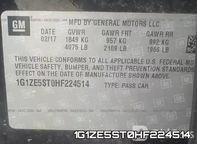 1G1ZE5ST0HF224514 фото 10
