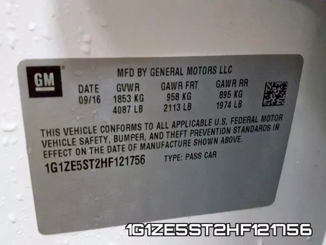 1G1ZE5ST2HF121756 фото 2