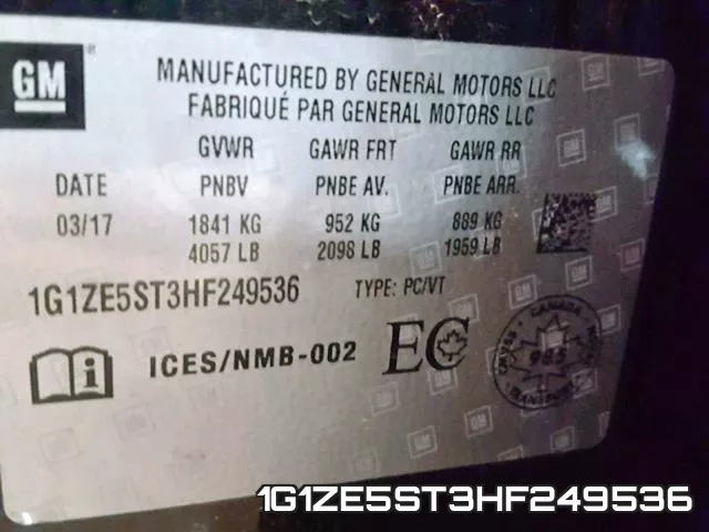 1G1ZE5ST3HF249536 фото 2
