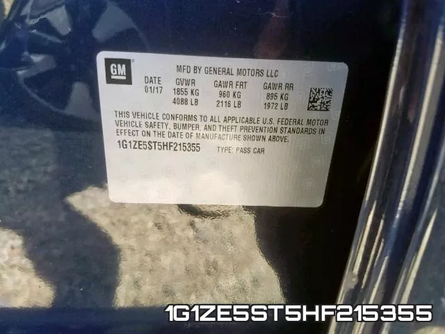 1G1ZE5ST5HF215355 фото 2