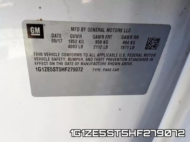 1G1ZE5ST5HF279072 фото 2
