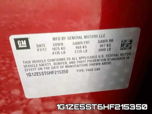 1G1ZE5ST6HF215350 фото 2