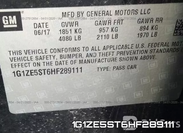 1G1ZE5ST6HF289111 фото 10